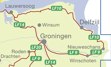 Radkarten mit Knotenpunkten 01 Groningen