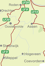 Radkarten mit Knotenpunkten 04 Drenthe-West