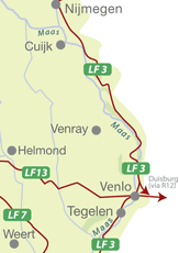 Radkarten mit Knotenpunkten 19 Noord-Limburg