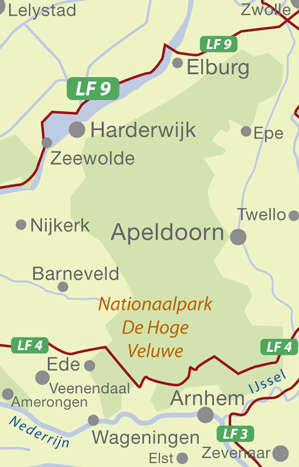 Radkarten mit Knotenpunkten 09 Veluwe