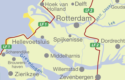Radkarten mit Knotenpunkten 15 Zuid-Holland-Zuid