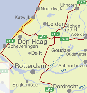 Radkarten mit Knotenpunkten 14 Zuid-Holland-Noord